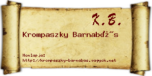 Krompaszky Barnabás névjegykártya