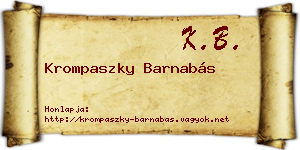Krompaszky Barnabás névjegykártya