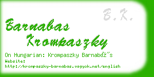 barnabas krompaszky business card